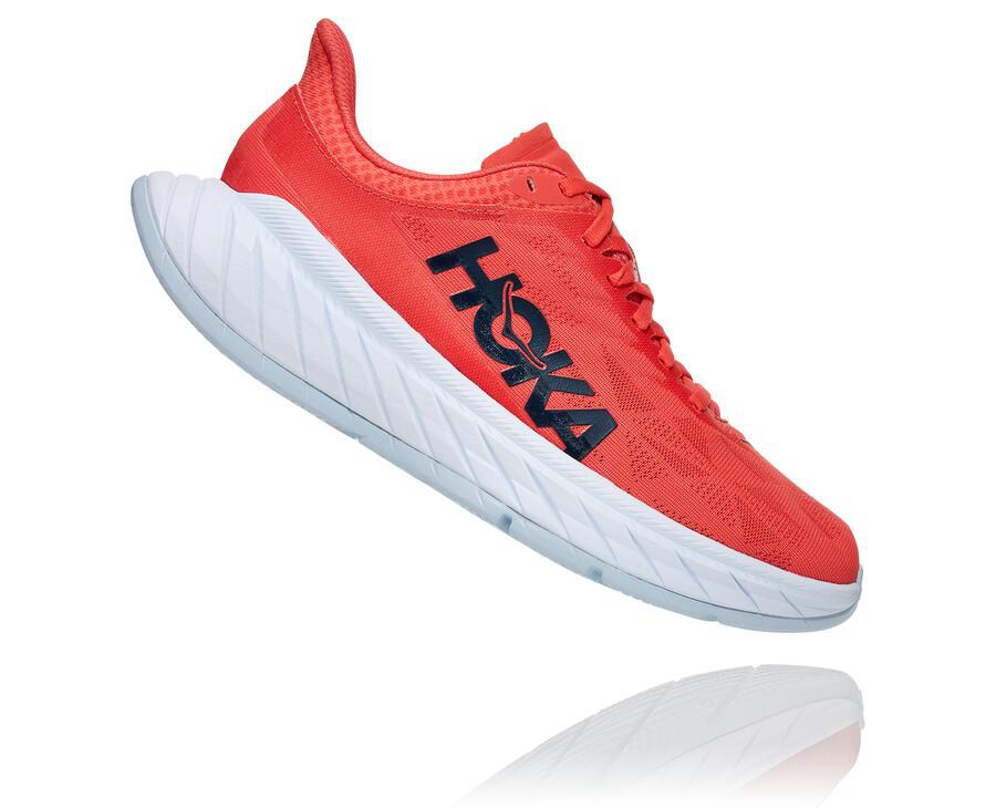 Hoka One One Hardloopschoenen Dames - Carbon X 2 - Rood/Wit - UM6598074